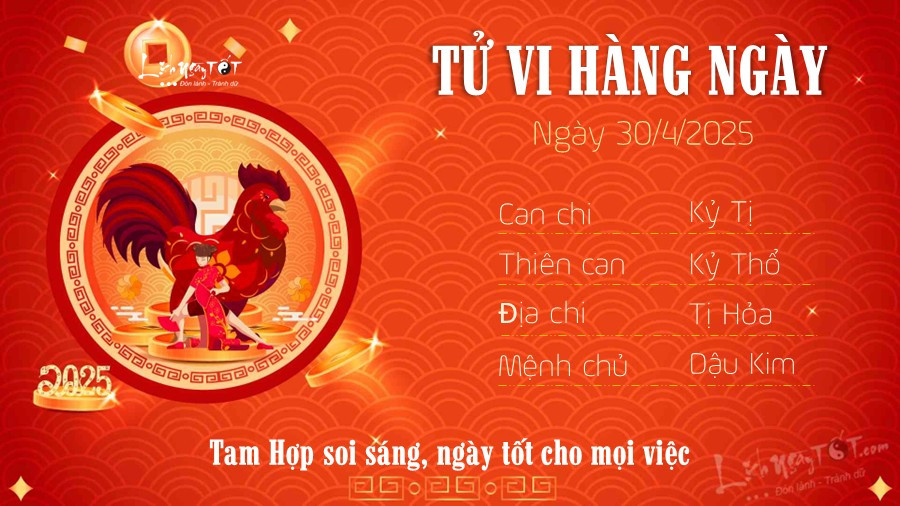 Dự đoán tử vi ngày 30/4/2025 cho tuổi Dậu