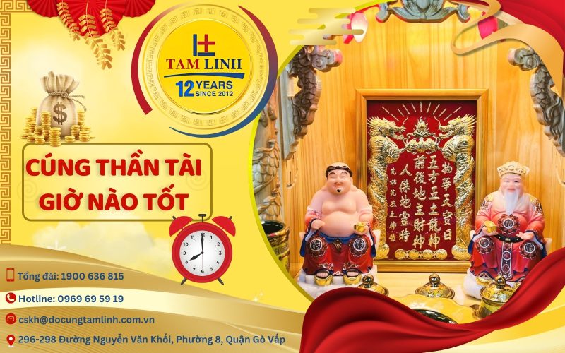 Gia chủ chuẩn bị mâm cúng Thần Tài, Thổ Địa đầy đủ để cầu tài lộc vào giờ tốt
