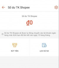 Giao diện cách sử dụng ví Shopee để kiểm tra số dư và lịch sử giao dịch