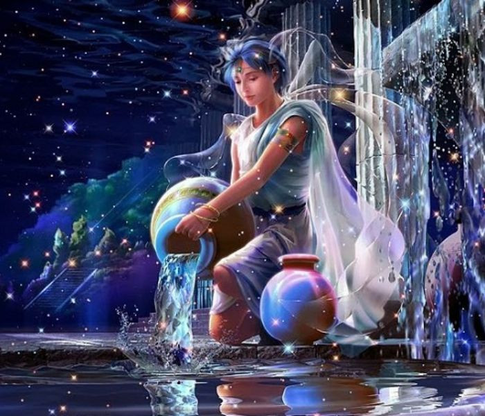 Hình ảnh 12 cung hoàng đạo 3D Bảo Bình, người mang bình nước thần thái uy nghiêm