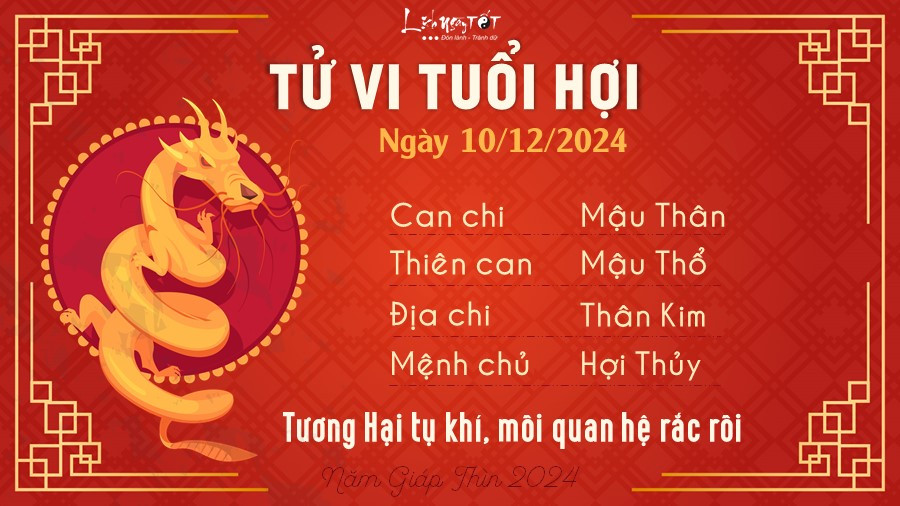 Hình ảnh biểu tượng con giáp Hợi, cảnh báo khó khăn trong công việc và rắc rối trong các mối quan hệ theo tử vi ngày 10 tháng 12.