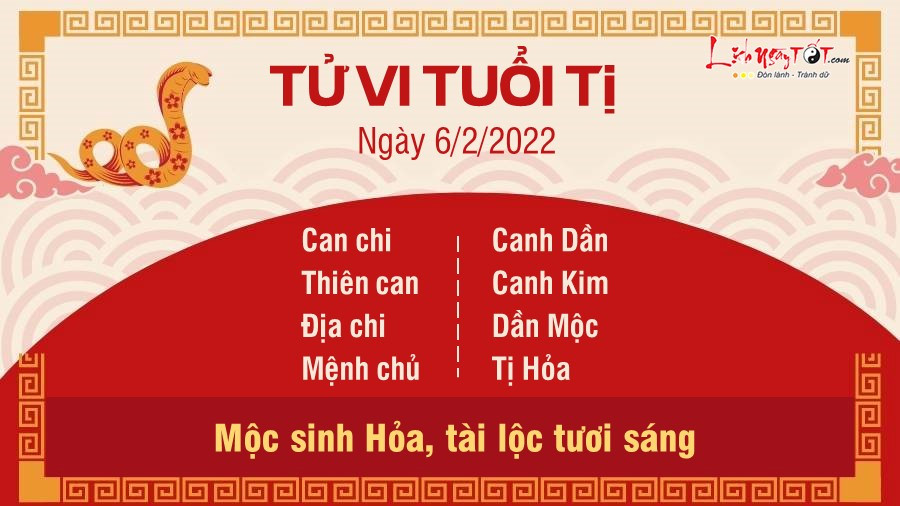 Hình ảnh biểu tượng tuổi Tỵ trong tử vi ngày 6 tháng 2, cho thấy vận tài lộc mạnh mẽ