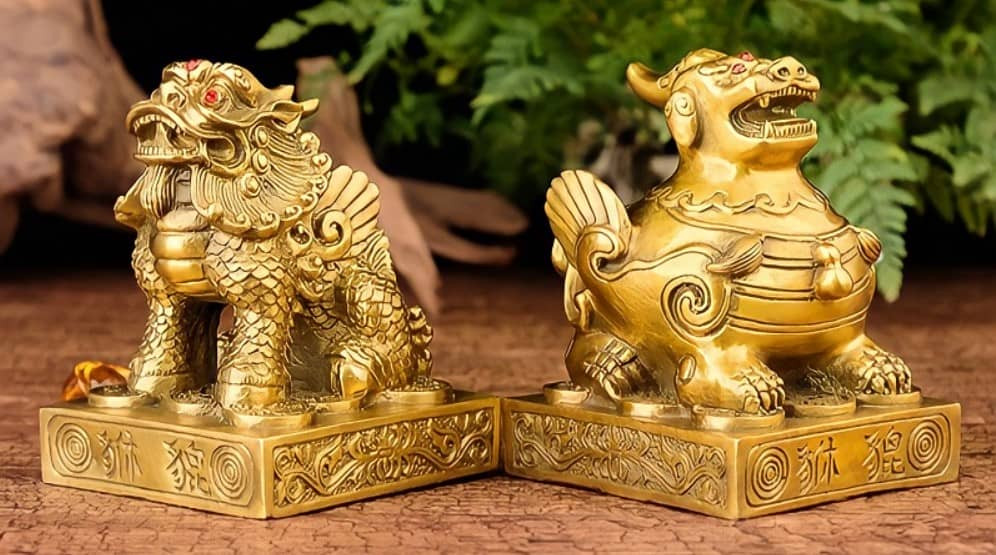 Hình ảnh các vật phẩm phong thủy được bài trí hài hòa