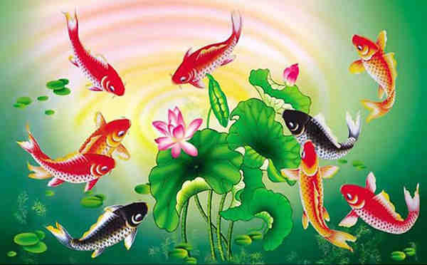 Hình ảnh tranh cá chép vượt vũ môn hóa rồng, mang lại may mắn và thành công trong học vấn, công danh, giúp xác định tranh cá chép hợp với tuổi nào