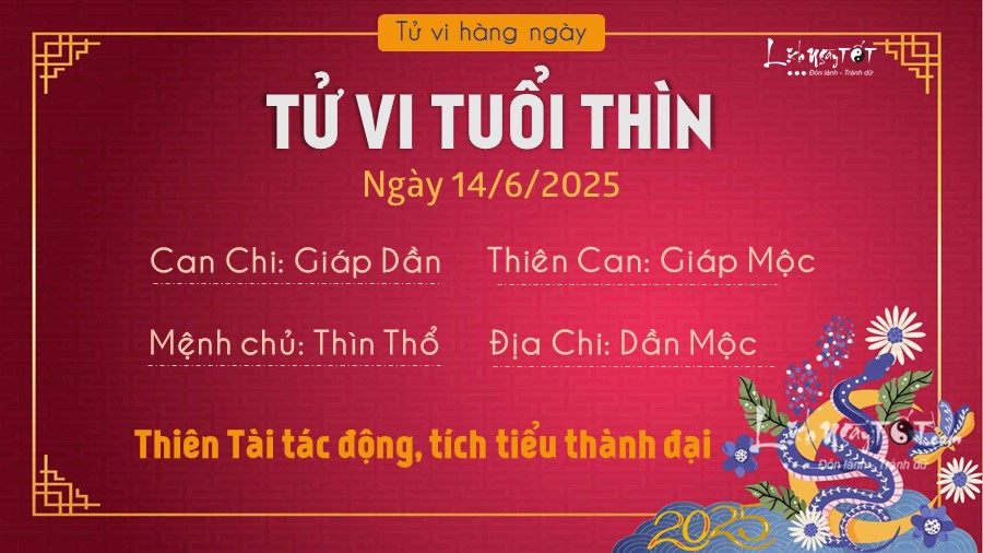 Hình ảnh tử vi tuổi Thìn ngày 14 6, thể hiện sự ổn định trong công việc và tình cảm