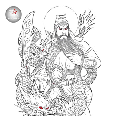 hình xăm Quan Công hợp mệnh Thổ và Hỏa