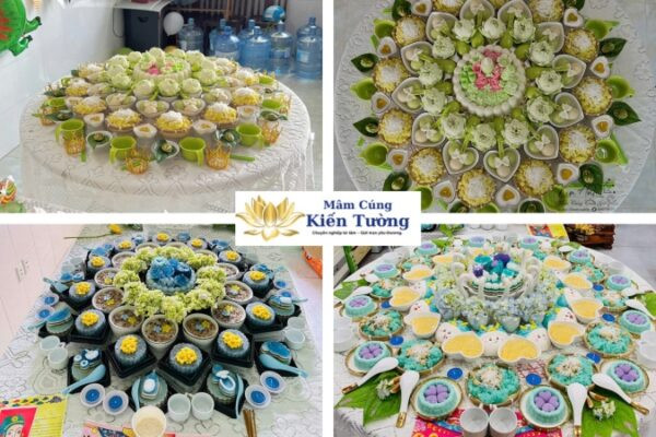 Mâm cúng căn 12 tuổi thịnh soạn cho bé trai được chuẩn bị kỹ lưỡng