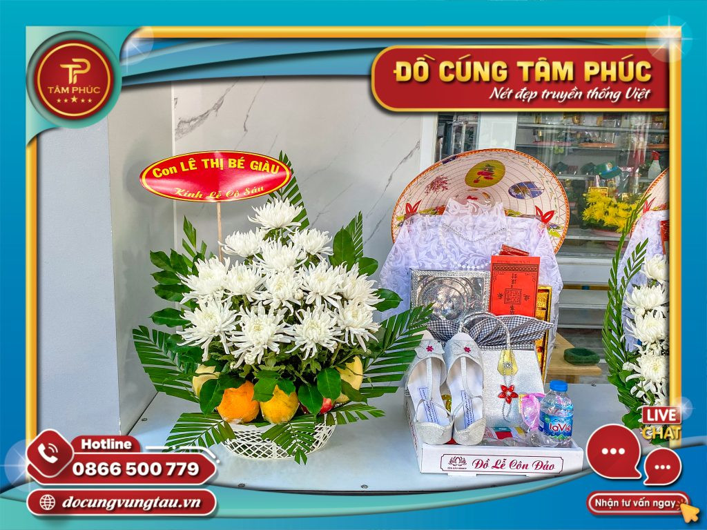 Mâm lễ cúng cô Sáu đơn giản nhưng thành kính