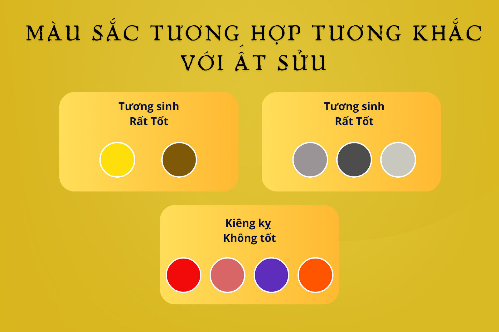 Màu sắc phong thủy tương hợp và tương khắc cho Nữ Ất Sửu 1985