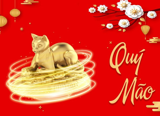 Mèo con, linh vật tượng trưng cho tuổi Quý Mão 2023, thể hiện sự nhanh nhẹn và duyên dáng cho nữ mạng.