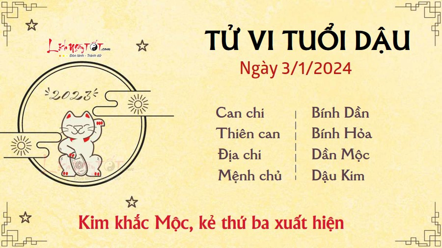 Người tuổi Dậu cẩn trọng tình cảm nhưng tài lộc khởi sắc trong tử vi ngày 3 tháng 1