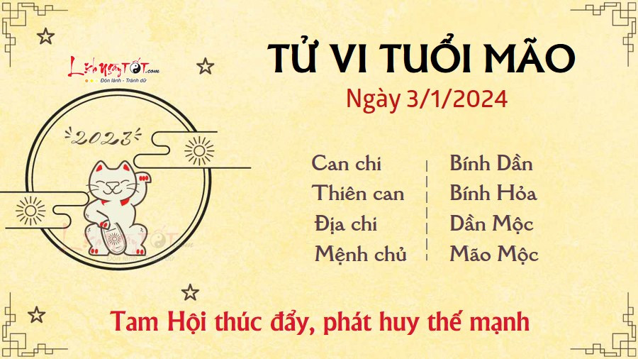 Người tuổi Mão phát huy thế mạnh và kinh doanh thuận lợi trong tử vi ngày 3 tháng 1