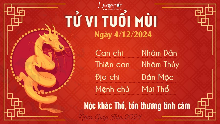 Người tuổi Mùi đối mặt sóng gió tình cảm trong tử vi ngày 4/12/2024