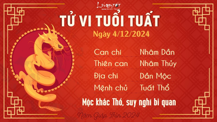 Người tuổi Tuất đối mặt áp lực công việc trong tử vi ngày 4/12/2024