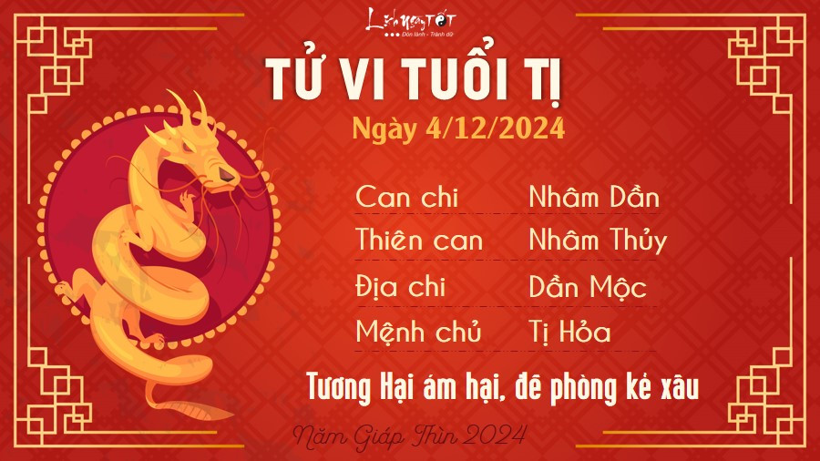 Người tuổi Tỵ cần đề phòng tiểu nhân trong tử vi ngày 4/12/2024