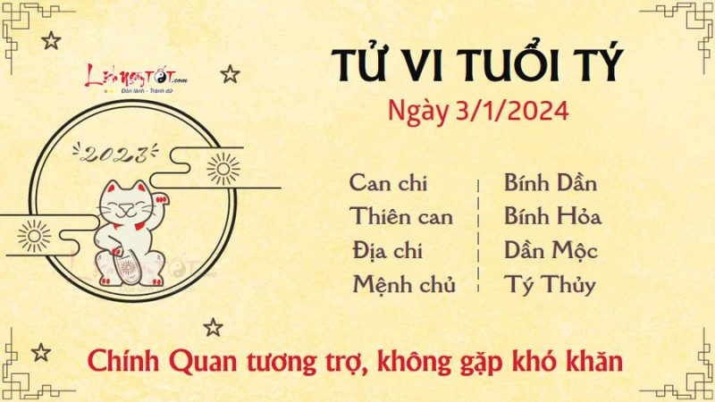 Người tuổi Tý đón nhận may mắn sự nghiệp và tình duyên trong tử vi ngày 3 tháng 1