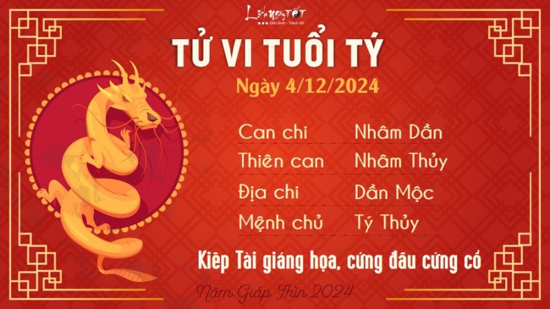 Người tuổi Tý đón nhận tình cảm hài hòa trong tử vi ngày 4/12/2024