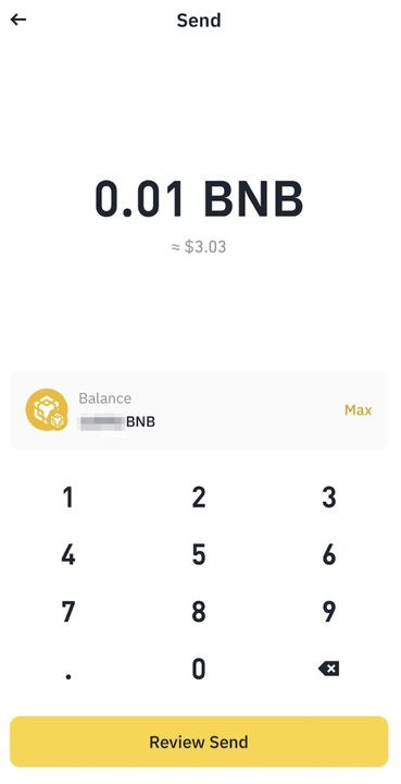 Nhập địa chỉ và số lượng khi gửi token từ ví Web3
