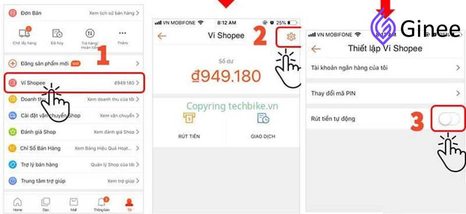 Rút tiền thủ công ShopeePay