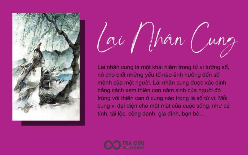 Sơ đồ lá số Tử Vi minh họa các cung vị và vị trí Lai Nhân Cung quan trọng