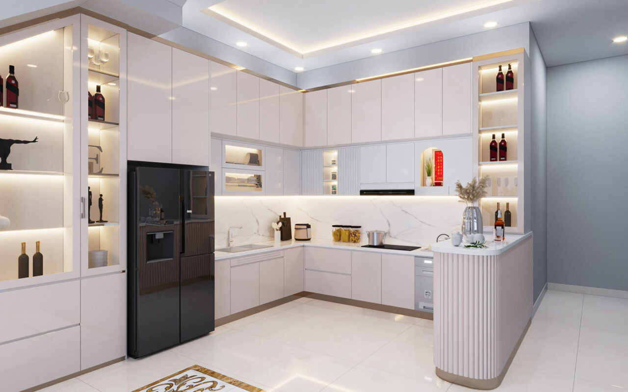 Thiết kế phòng bếp hiện đại trong nhà hướng Tây Bắc hợp phong thủy