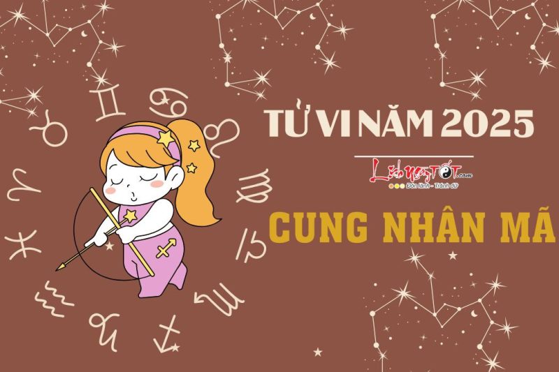 Tổng quan tử vi cung Nhân Mã năm 2025 với hình ảnh tượng trưng