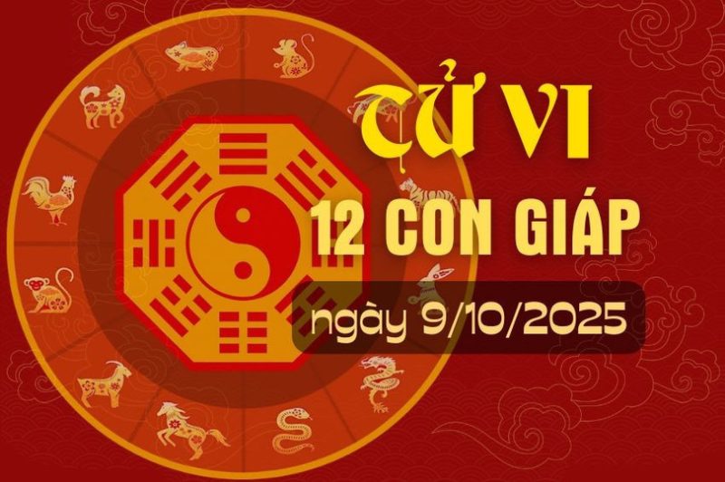 Tổng quan tử vi ngày 9/10 của 12 con giáp, hình ảnh các cung hoàng đạo tượng trưng cho vận may mỗi ngày.