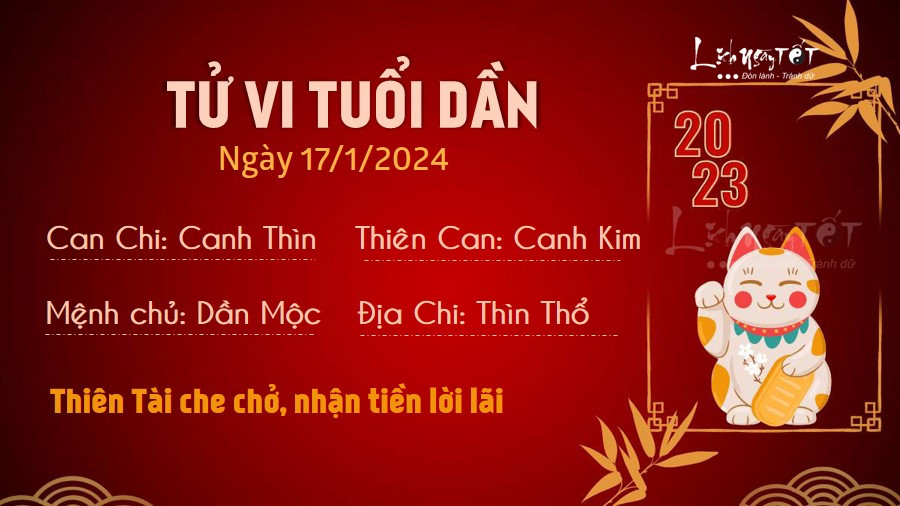 tử vi 17/1/2025 tuổi Dần