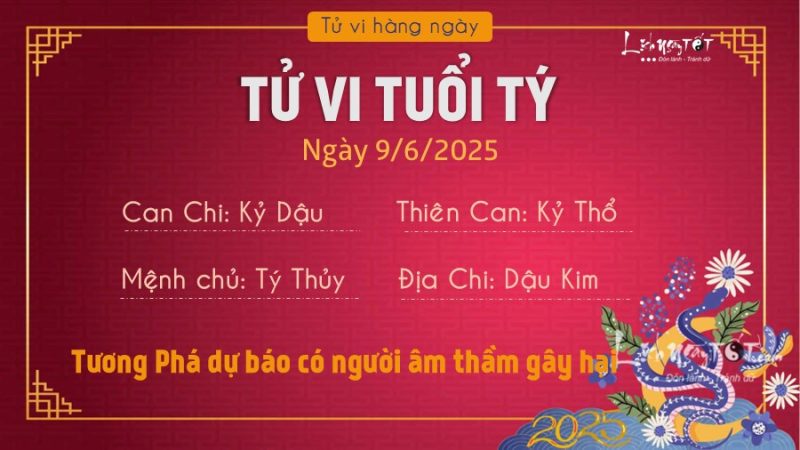 Tử vi 9/6/2025 tuổi Tý: Vận trình may rủi
