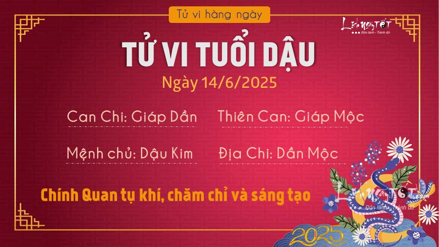 Tử vi ngày 14 tháng 6 năm 2025 của 12 con giáp: Tuổi Dậu