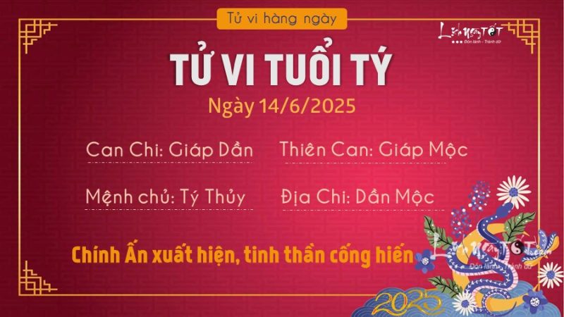 Tử vi ngày 14 tháng 6 năm 2025 của 12 con giáp: Tuổi Tý
