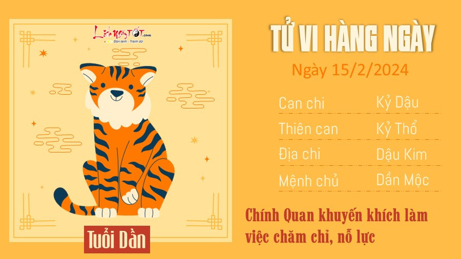 Tử vi ngày 15 tháng 2 cho tuổi Dần
