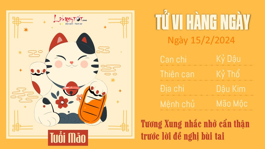Tử vi ngày 15 tháng 2 cho tuổi Mão