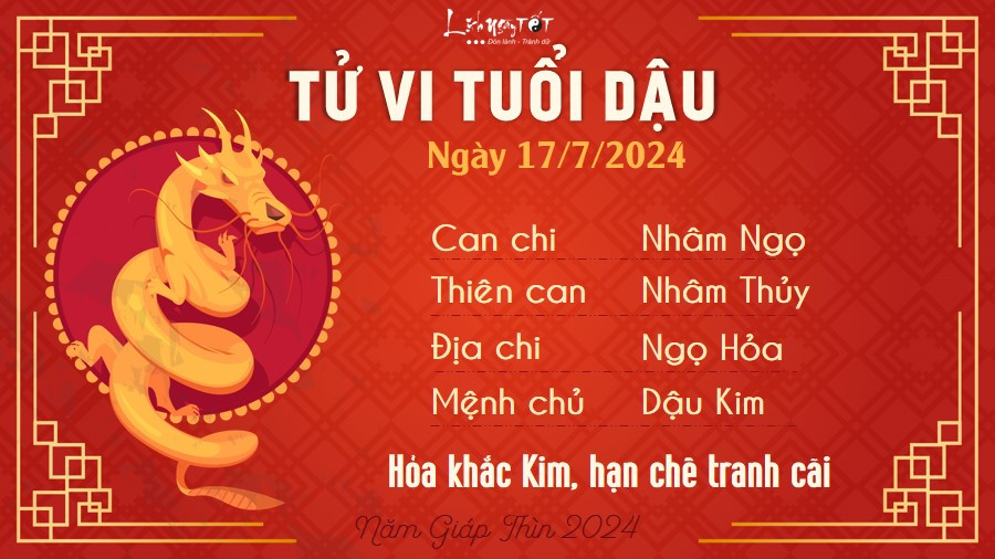 Tử vi ngày 17 tháng 7 tuổi Dậu: Tránh tranh cãi trong tình cảm, tập trung phát triển sự nghiệp