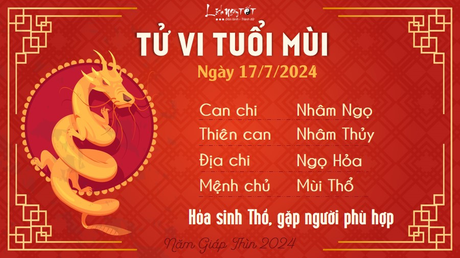 Tử vi ngày 17 tháng 7 tuổi Mùi: Tình duyên nở rộ, sự nghiệp thăng tiến mạnh mẽ