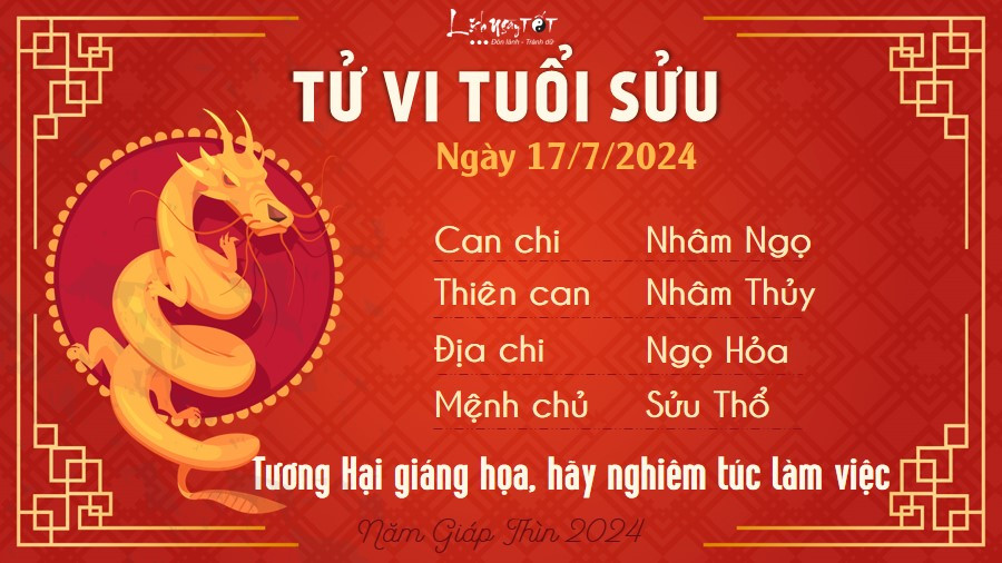 Tử vi ngày 17 tháng 7 tuổi Sửu: Cần cẩn trọng trong công việc và đề phòng tiểu nhân