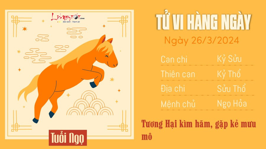 Tử vi ngày 26 3 của 12 con giáp tuổi Ngọ