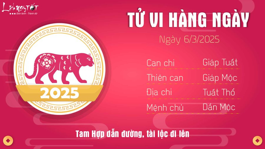 Tử vi ngày 6/3/2025 tuổi Dần: Ngoại giao tốt, tài lộc vượng