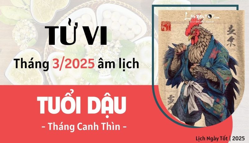 Tử vi tháng 3 âm lịch 2025 tuổi Dậu