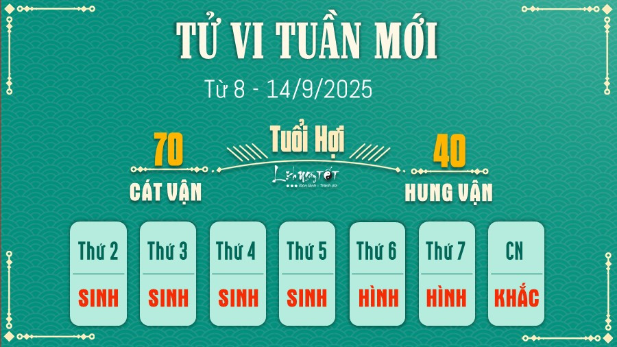 Tử vi tuần mới lịch tốt tuổi Hợi