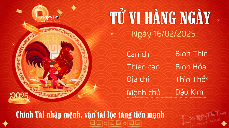 Tử vi tuổi Dậu ngày 16 tháng 2 năm 2025