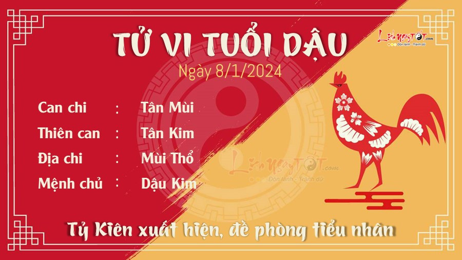 Tử vi tuổi Dậu ngày 8 tháng 1