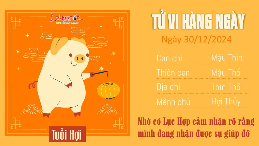 Tử vi tuổi Hợi ngày 30/12/2024 nhận được sự giúp đỡ và tài lộc dồi dào