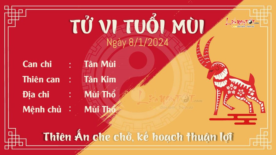Tử vi tuổi Mùi ngày 8 tháng 1
