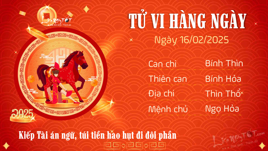 Tử vi tuổi Ngọ ngày 16 tháng 2 năm 2025