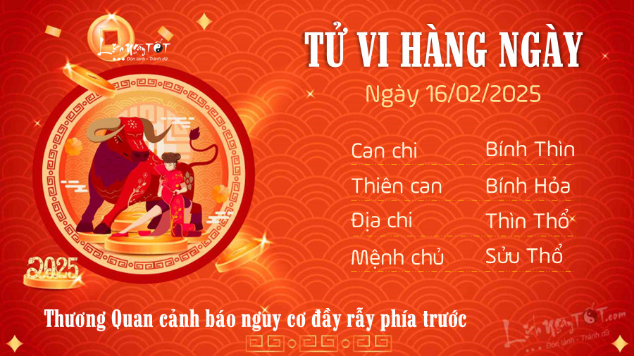 Tử vi tuổi Sửu ngày 16 tháng 2 năm 2025