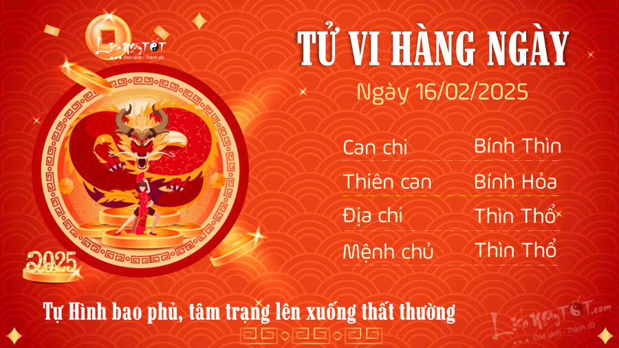 Tử vi tuổi Thìn ngày 16 tháng 2 năm 2025