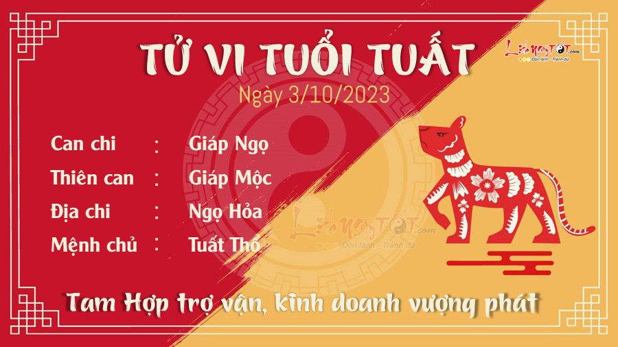 Tử vi tuổi Tuất ngày 3 tháng 10 năm 2024: Vận may và tình cảm