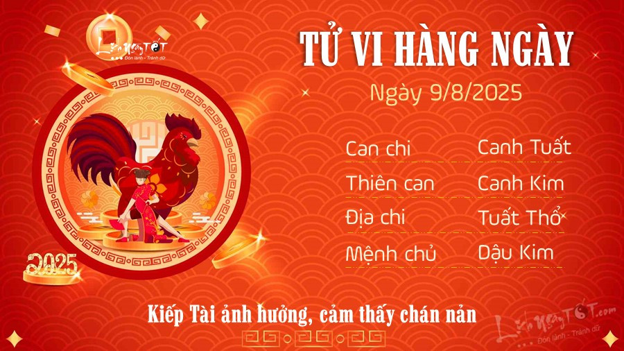 Tuổi Dậu cần đề phòng thất thoát tài chính ngày 9 tháng 8 năm 2025