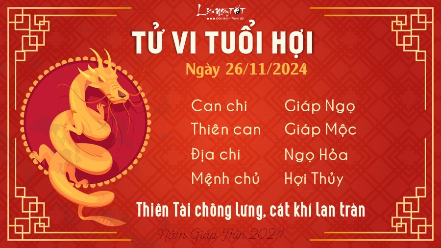 Tuổi Hợi có vận trình sự nghiệp thuận lợi tử vi ngày 26 tháng 11 năm 2024